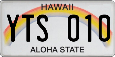 HI license plate YTS010