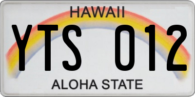 HI license plate YTS012