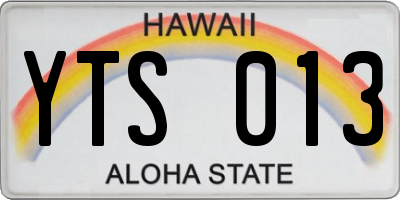 HI license plate YTS013