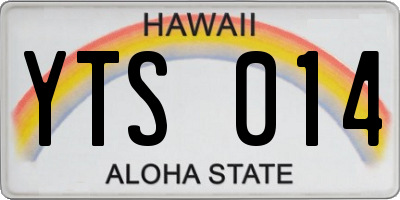 HI license plate YTS014