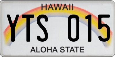 HI license plate YTS015