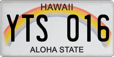 HI license plate YTS016