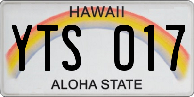 HI license plate YTS017