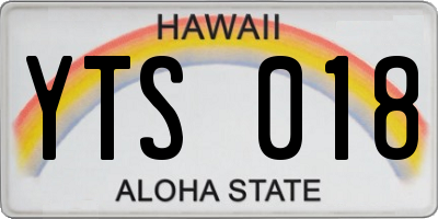 HI license plate YTS018