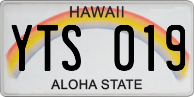 HI license plate YTS019