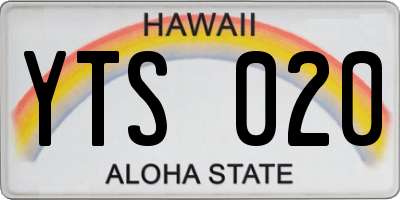 HI license plate YTS020