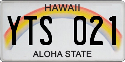 HI license plate YTS021
