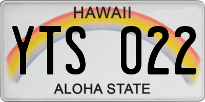 HI license plate YTS022