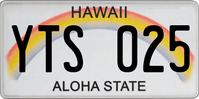 HI license plate YTS025