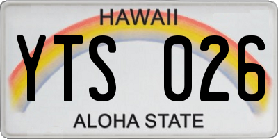 HI license plate YTS026