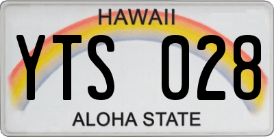 HI license plate YTS028