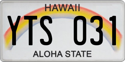 HI license plate YTS031