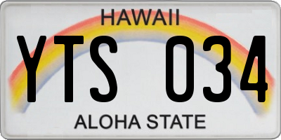 HI license plate YTS034