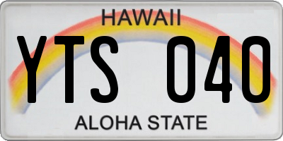 HI license plate YTS040