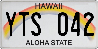 HI license plate YTS042