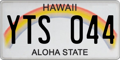 HI license plate YTS044