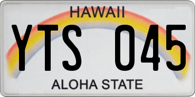 HI license plate YTS045