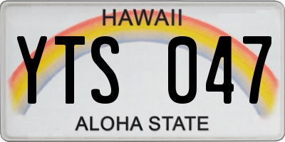 HI license plate YTS047