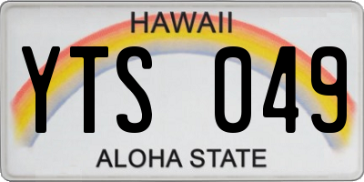 HI license plate YTS049