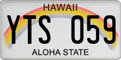 HI license plate YTS059