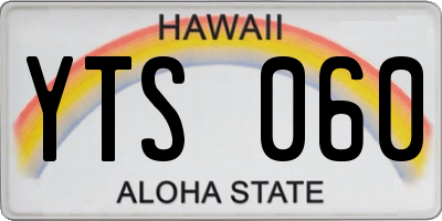 HI license plate YTS060