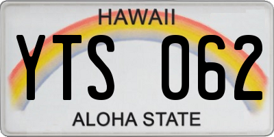 HI license plate YTS062