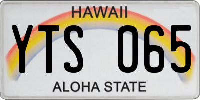 HI license plate YTS065