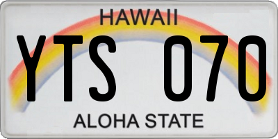 HI license plate YTS070
