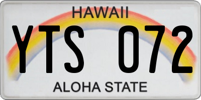 HI license plate YTS072