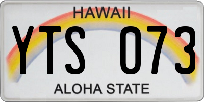 HI license plate YTS073