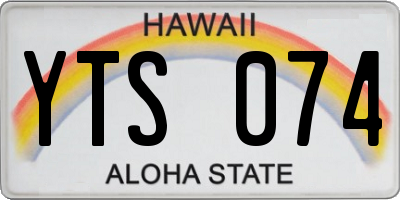 HI license plate YTS074