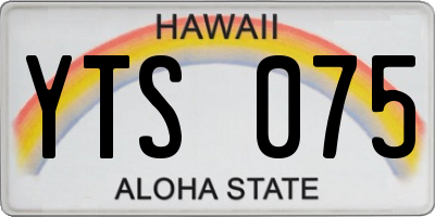 HI license plate YTS075