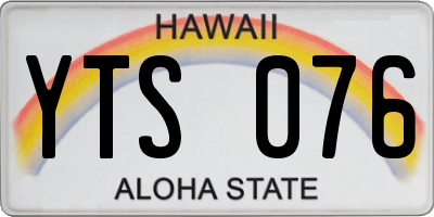HI license plate YTS076