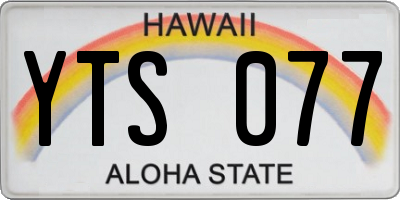 HI license plate YTS077