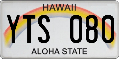 HI license plate YTS080