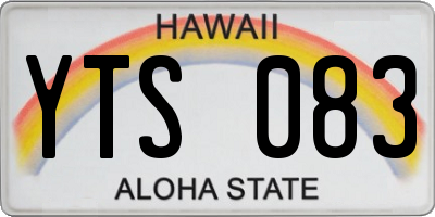 HI license plate YTS083