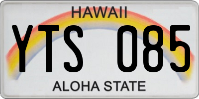 HI license plate YTS085