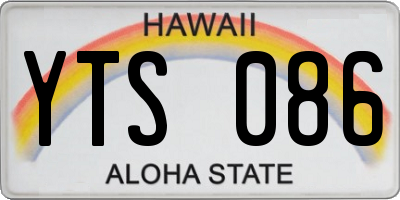 HI license plate YTS086