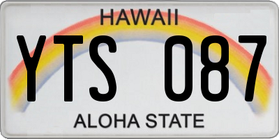 HI license plate YTS087