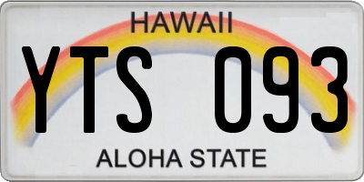 HI license plate YTS093