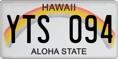 HI license plate YTS094