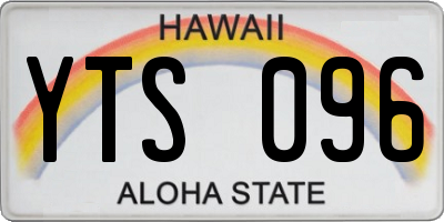 HI license plate YTS096