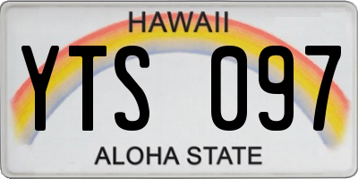 HI license plate YTS097