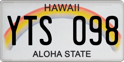 HI license plate YTS098
