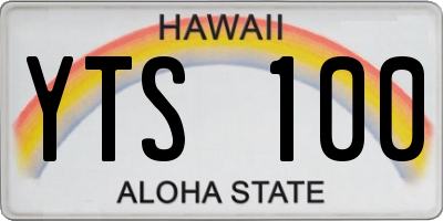 HI license plate YTS100