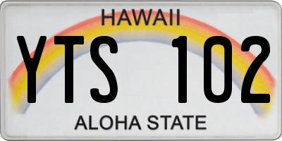 HI license plate YTS102