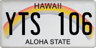 HI license plate YTS106