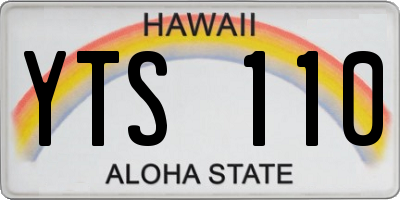 HI license plate YTS110
