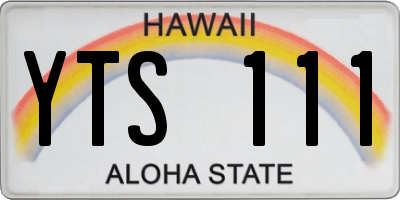 HI license plate YTS111