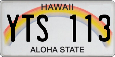 HI license plate YTS113